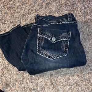 Stetson Indigo Boot Cut Jeans with Embroidered Pockets